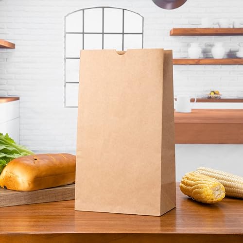 Vista 534 de Restaurantware Bag Tek - Bolsas de almuerzo desechables de 2 libras, 100 bolsas resistentes para llevar, parte inferior plana, ideal para Blanco