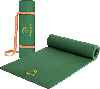 WiseLife Classic Eco-TPE 10 MM Yoga Mat with Yoga Strap for Men & Women | Extra Thick, Long & Wide Non-Slip, Anti-Tear Exe... Price In India