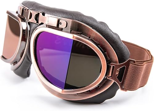 Miniatura 4 de evomosa Gafas Vintage para Motocicleta, Resistentes al Viento, Antivaho e Impacto, Protección UV, para Aviador, Piloto, Motocross, Gafas de Vuelo