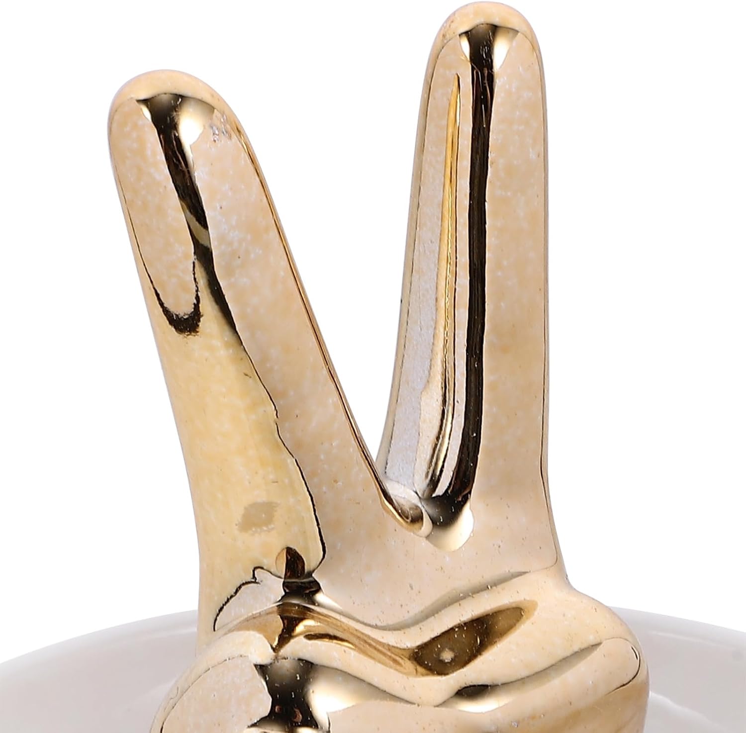 Healifty Hand Model Jewelry Holder Ceramic Golden Decorative Ring Display image 3