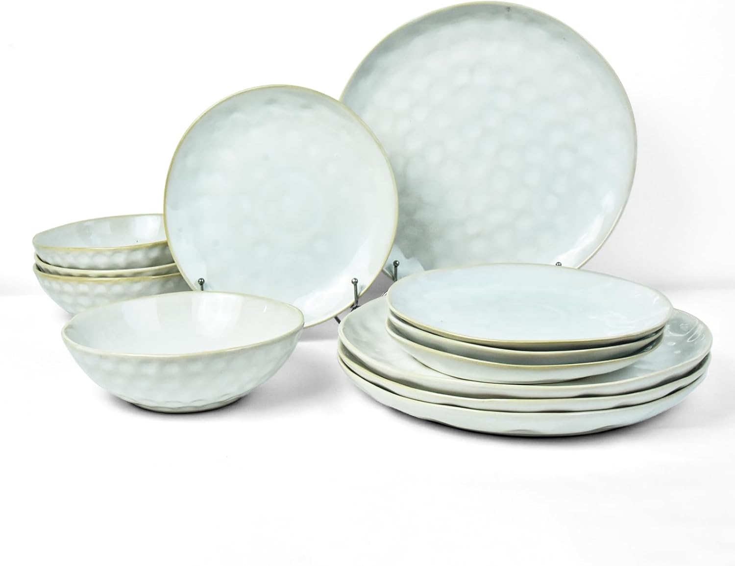 Amazon.com | REANRO Ceramic Dinnerware Sets for 4, 12 Pieces Stoneware ...