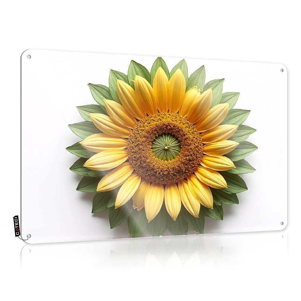 Fzfn Colour Lake Funny Sign Decor | A Vibrant Sunflower With Green Leaves. Rustic Bar Decoration(30X40cm)