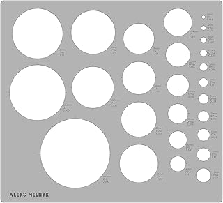No.200 Metal Circle Template metric, Circle Tracers for Drawing, Circle Ruler, Circle Templates for Drafting, Round Stencil, Architect Tool, Metal Design Template, Circle Stencil Painting