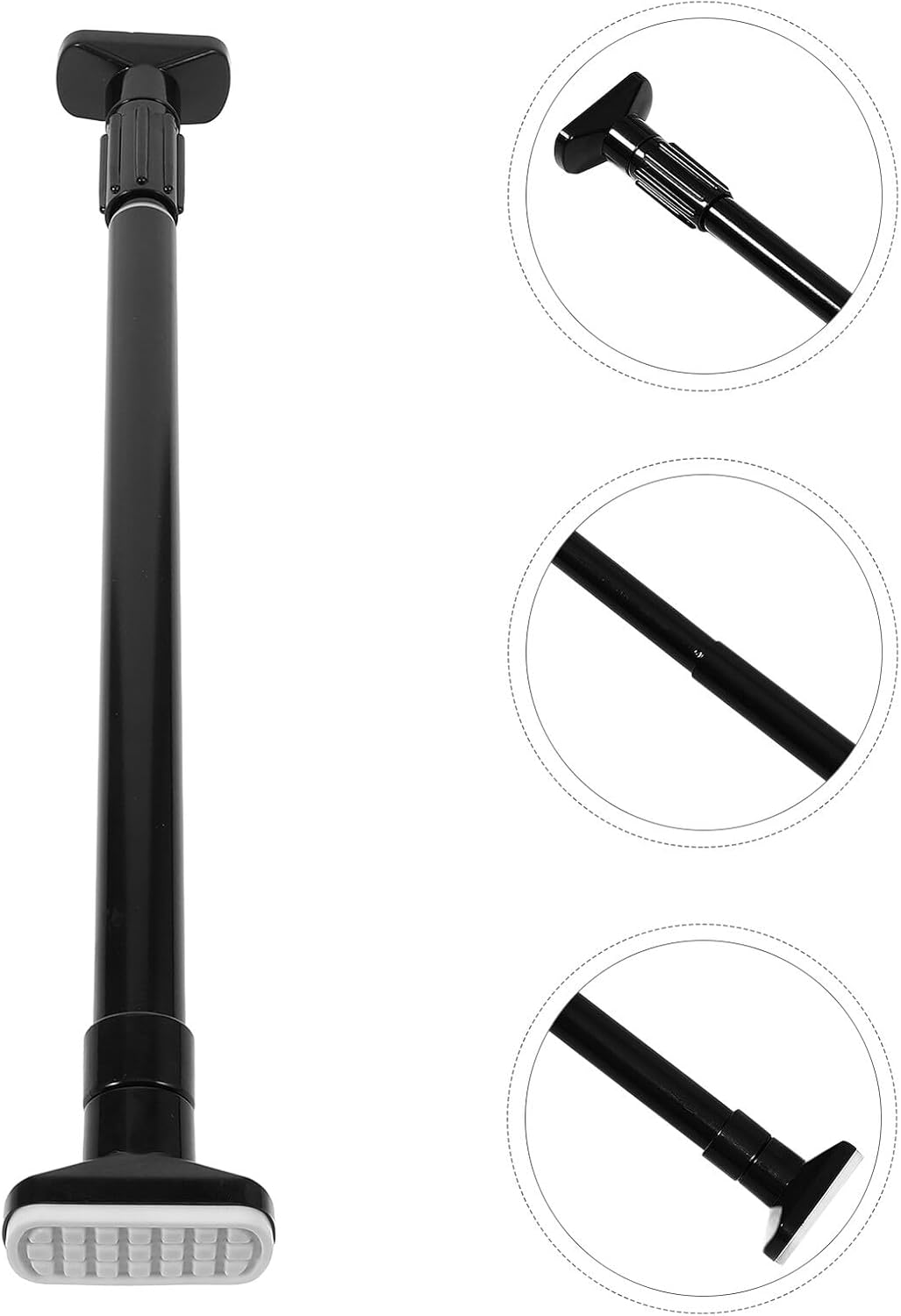 Multipurpose Telescopic Rod Tension Pole Stainless Steel Clothes Drying and Shower Curtain Rod for Bathroom Closet Bedroom and Window Use Easy Installation Various Surfaces Black