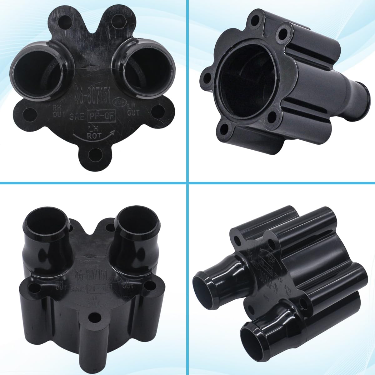 18-3150 Water Pump Impeller Kit with Housing, Replacement for Mercruiser Alpha Bravo Engines, Replaces 46-807151A14