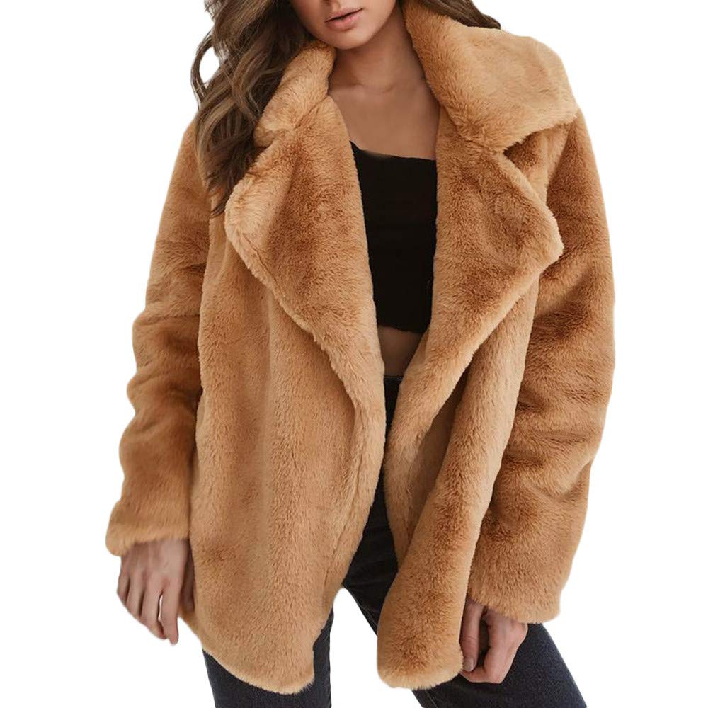 Women Autumn Winter Warm Comfortable Coat Casual Fashion Jacket Keep Warm Outerwear Loose Big Collar Fur Coat
