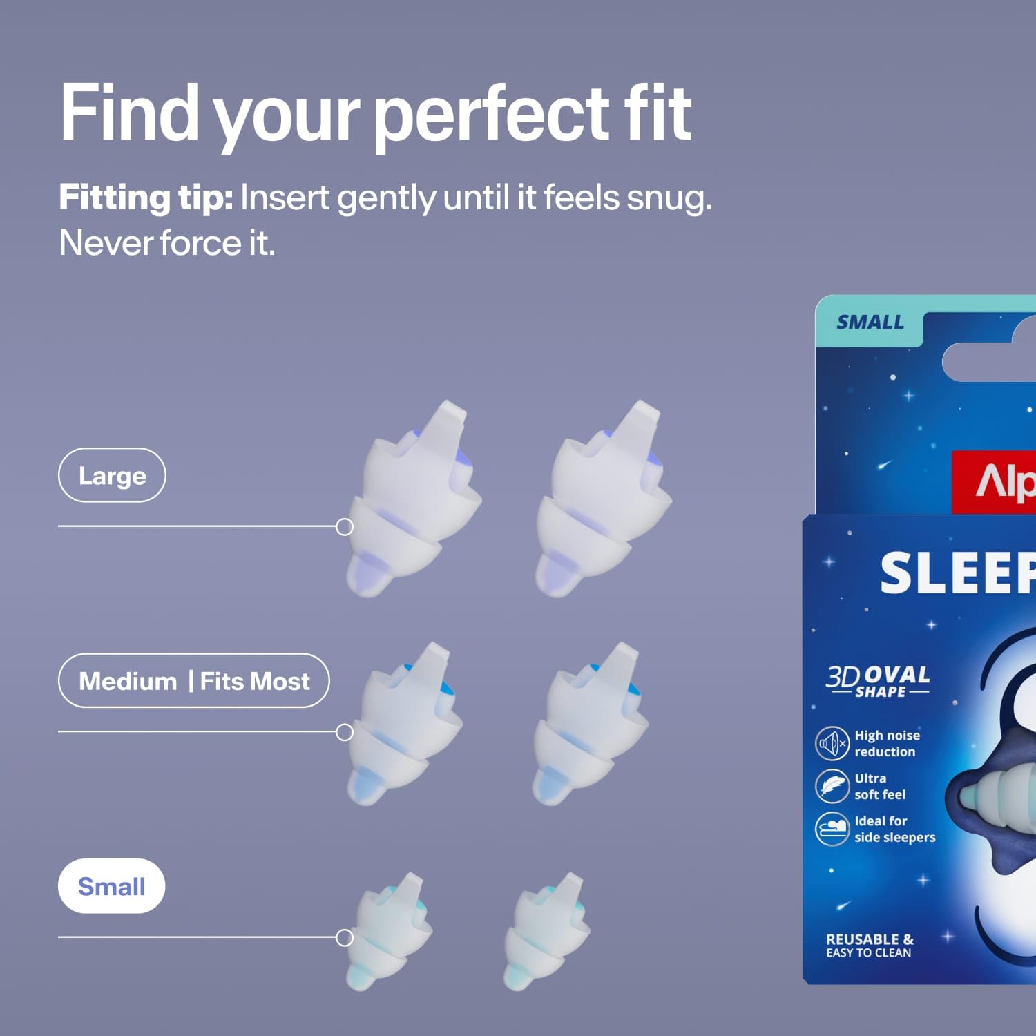 Alpine SleepDeep Reusable Earplugs for Sleeping | Earbuds for Side Sleepers — Amazon image 5