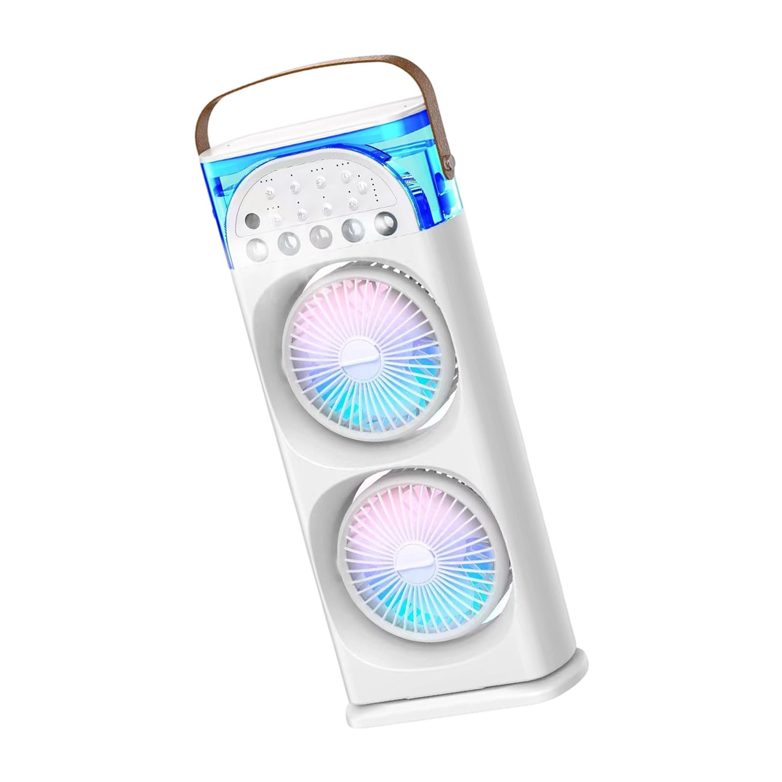 Fan Desktop Coolers Mists Humidifier 600Ml Capacity 3 Speed Fan 3 Sprays Modes 7 Color Night Light 3Hour Timers Type C for Home Camping USB Tiny Conditioning