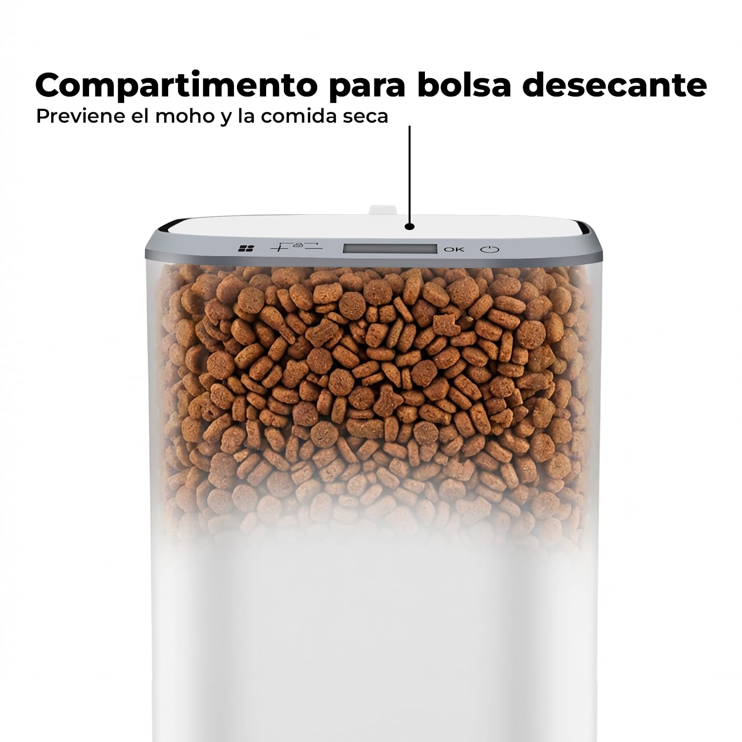 Comedero Automático para Perros y Gatos 4L, Dispensador de Comida Programable con Temporizador, Sistema Antiatasco, Alimentador Automático con Batería de Respaldo, FAGOR MealMate One