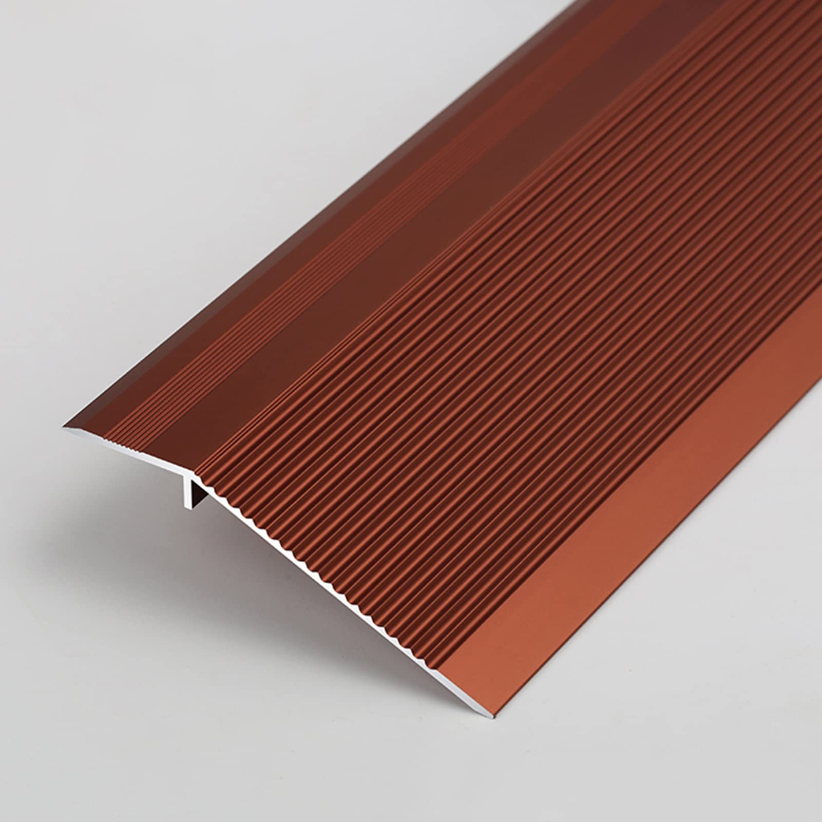Carpet/Tile Threshold Reducer for Vinyl Flooring,Transition Strip Ramp Threshold Door Transition Strip, Edge ramp Reducer Molding, Matte Frosted Finish(Dark Red)