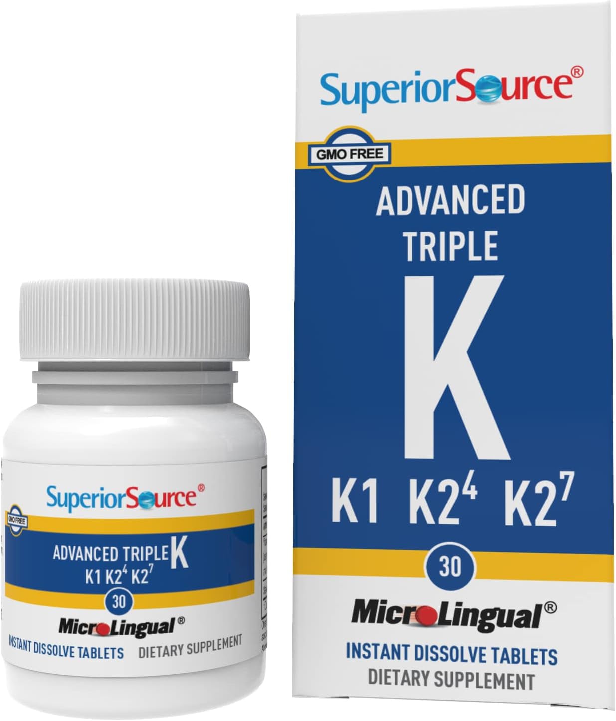 superior source advanced triple k - bone health amp strength support supplement - immunity support formula with vitamins k1 amp k2 - vitamin aids calcium absorption - 30 instant dissolve tablets