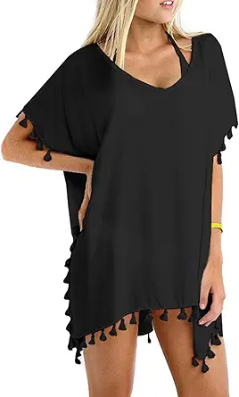 GDKEY Women Chiffon Tassel Swimsuit Bathing Suit Bikini Stylish Beach Cover up