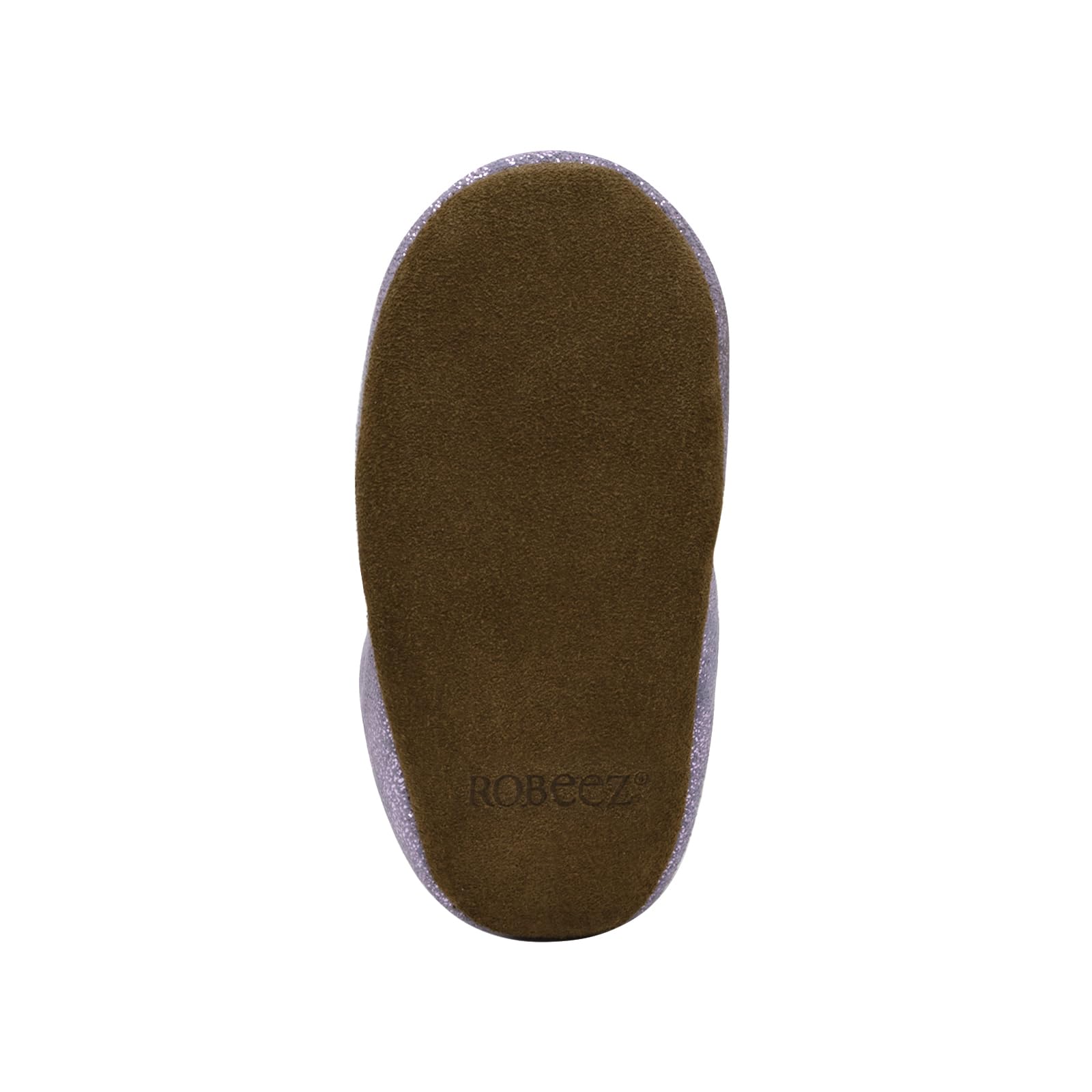 Robeez Baby Girls Soft Soles Slip-Resistant Crib Shoes Slippers for Infant and Toddler,Pretty Pearl Lavender Suede, 12-18 Months