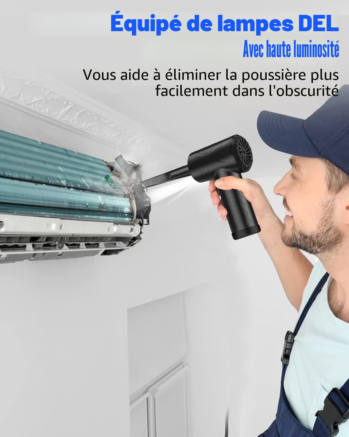 Souffleur PC, 3 Vitesses 91000 RPM Air Comprimé Nettoyage pc, Rechargeable par USB Souflette d Air Electrique, Air Duster Depoussierant Electrique Dépoussiérant pc avec Batterie 6000mah