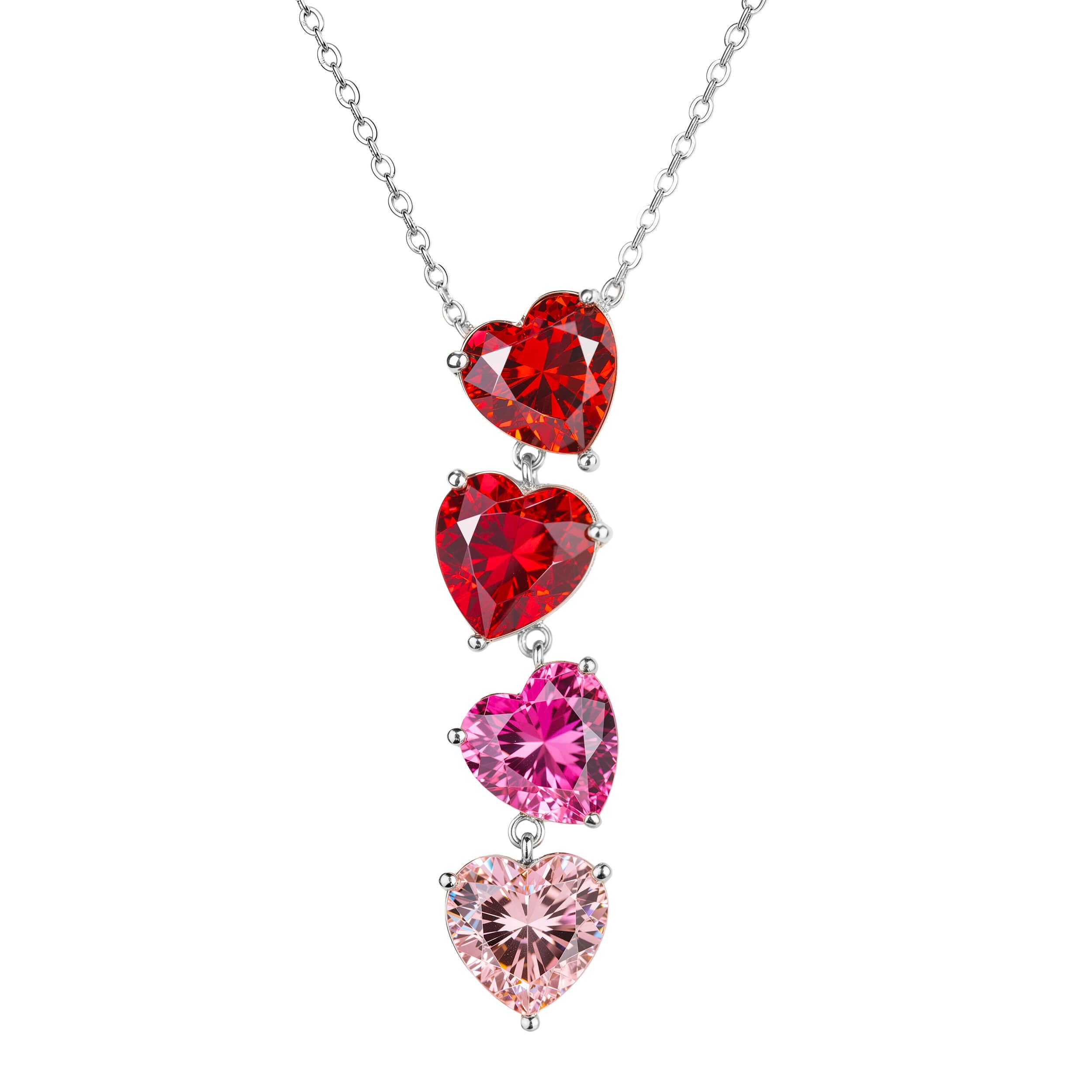 LOVANS Kette Silber 925 Damen Halskette, Herz Anhänger mit 5A-Zirkonia, Geschenk für Mutter, Freundin & Valentinstag