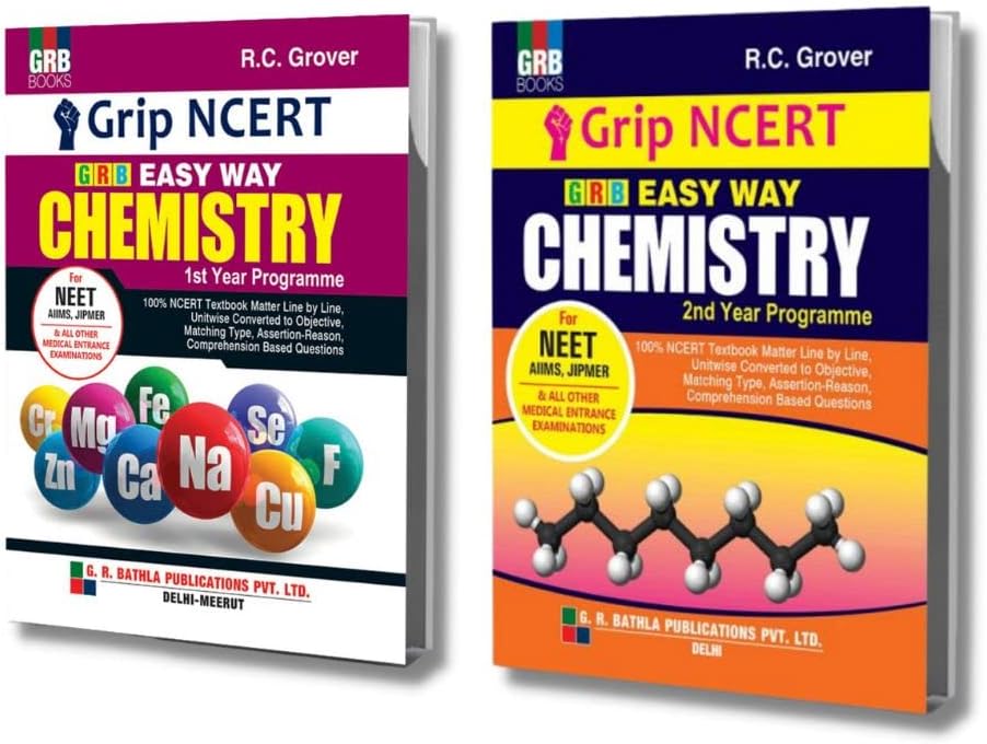 Grip NCERT Easy Way Chemistry For NEET - (Combo) set of 2 books. R.C Grover
