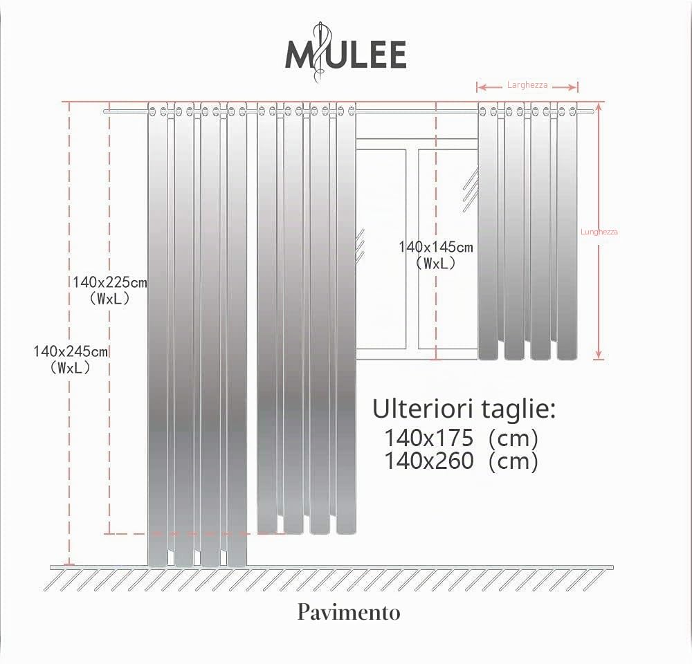 MIULEE Tende 2 Pannelli Trasparenti in Voile con Passanti Morbidi Finestre per Camera da Letto e Soggiorno 140x260cm Bianco