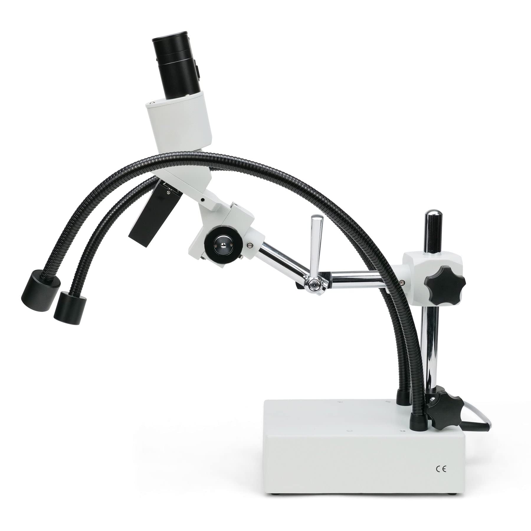AmScope - Microscopio de brazo estéreo compacto de lente fija 20X-40X con doble cuello de cisne LED luces - SE420Z-2L