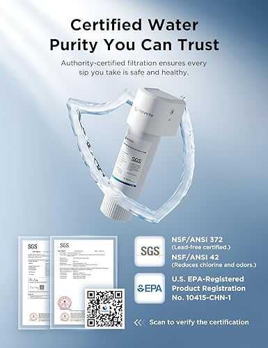 Miniatura 4 de NOVETE Cartucho de filtro para sistema de filtro de agua debajo del fregadero UWF0A, blanco