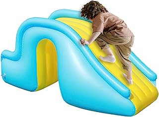 Waterslide for Kids Backyard, Slip and Slide Inflatable Water Slide with Widened Step, Above-Ground Pool Inflatable Water Stairslide, Inflatable Outdoor Backyard Water Slide Splash