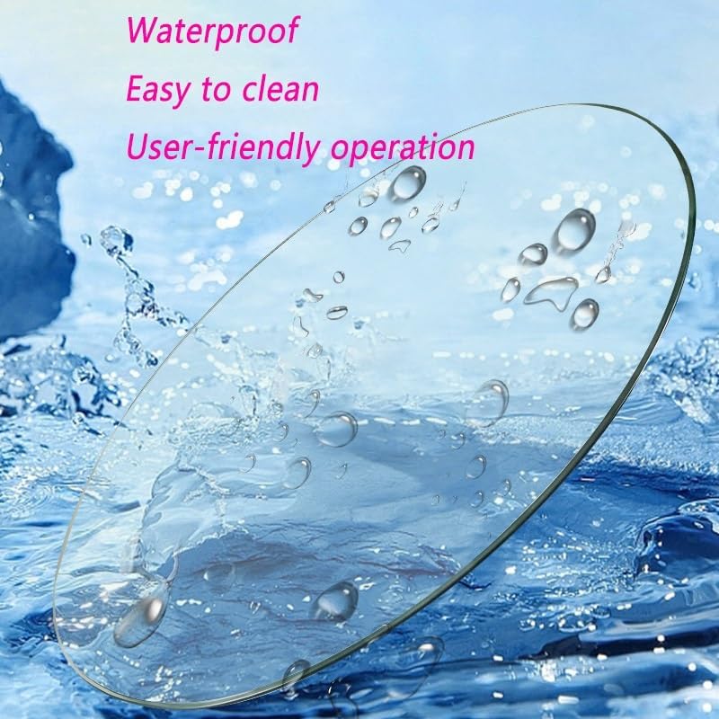 SYYXHC 36inch Dining Table Top Replacement, Transparent Countertop for Outdoor Patio Tables, Tempered Glass Tabletop for End Tables(50cm/19.6in)