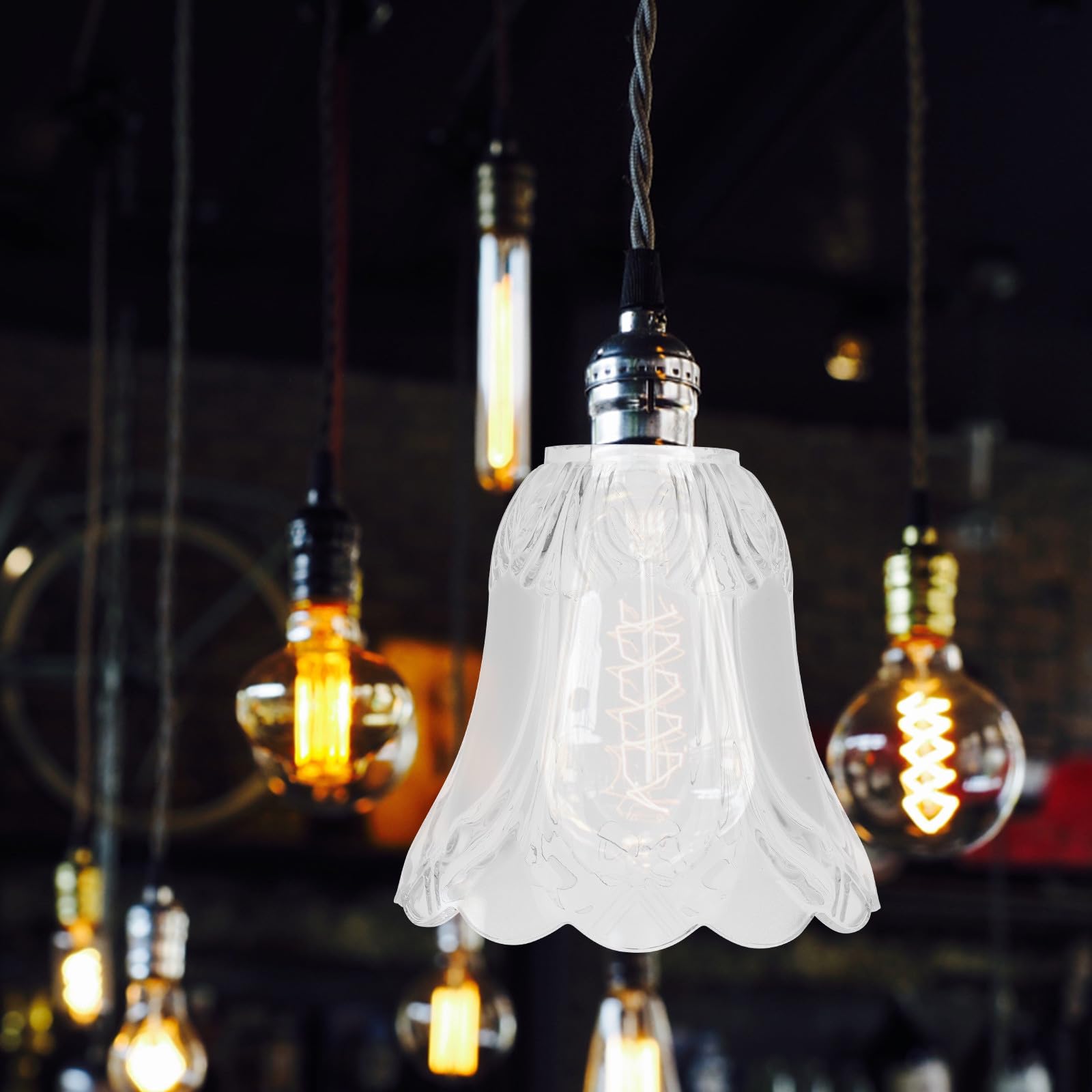 Paralume in Vetro Smerigliato Piccolo per Lampada da Soffitto E27, Copertura di Ricambio Resistente e Leggera, Adatto a Lampade a Sospensione e Applique per Arredi Moderni
