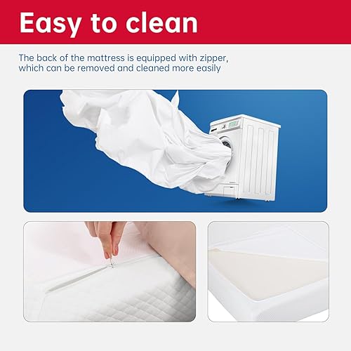 Miniatura 6 de FDW - Colchón de espuma viscoelástica de gel para dormir fresco y para alivio de la presión, firmeza media, con certificación CertiPUR-US, cama en