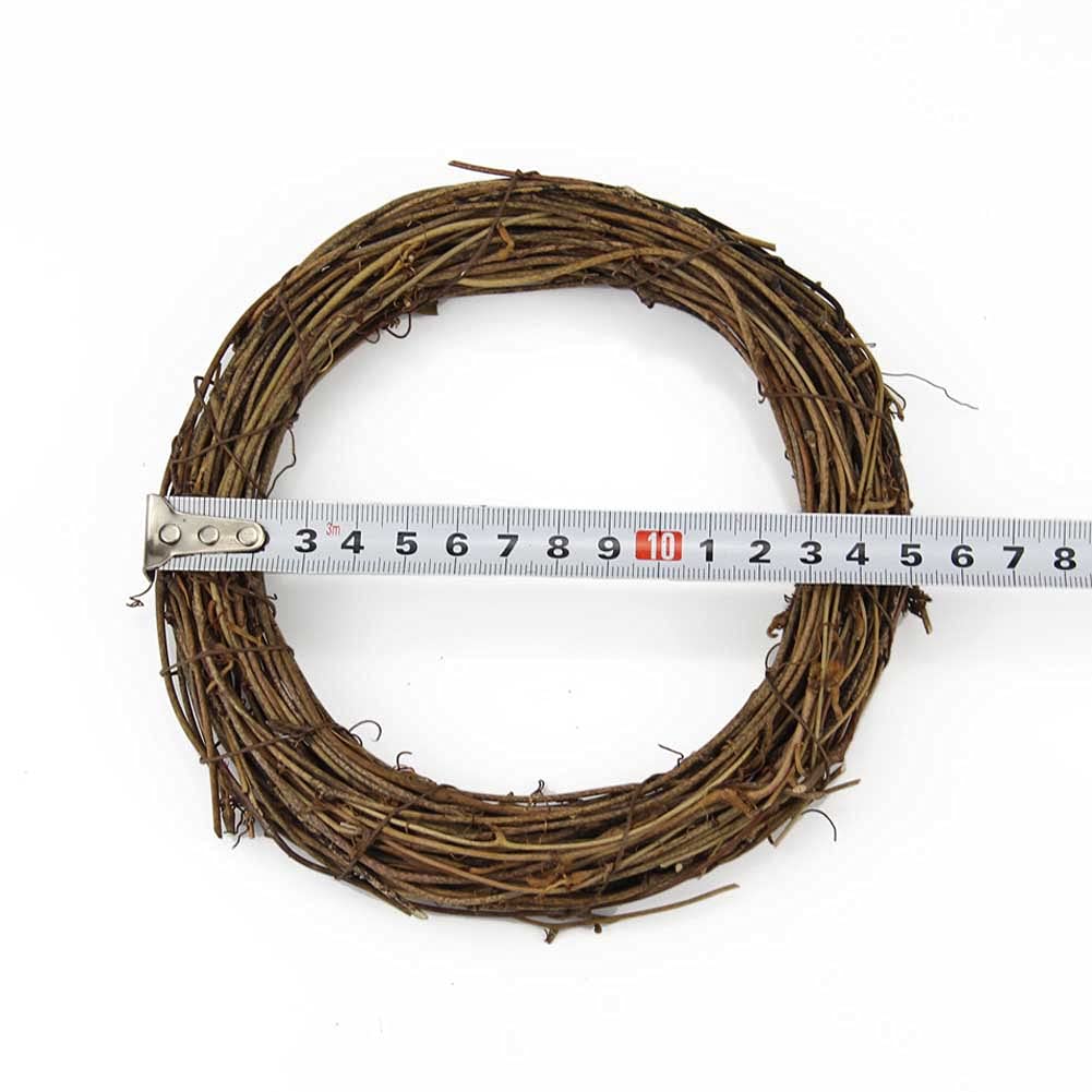 4 Stück Weinreben-Kränze, runde Rattan-Rankenkranz, Girlande für DIY Handwerk, Weihnachten, Feiertag, Party, Dekoration, Hochzeitsbedarf (15 cm)