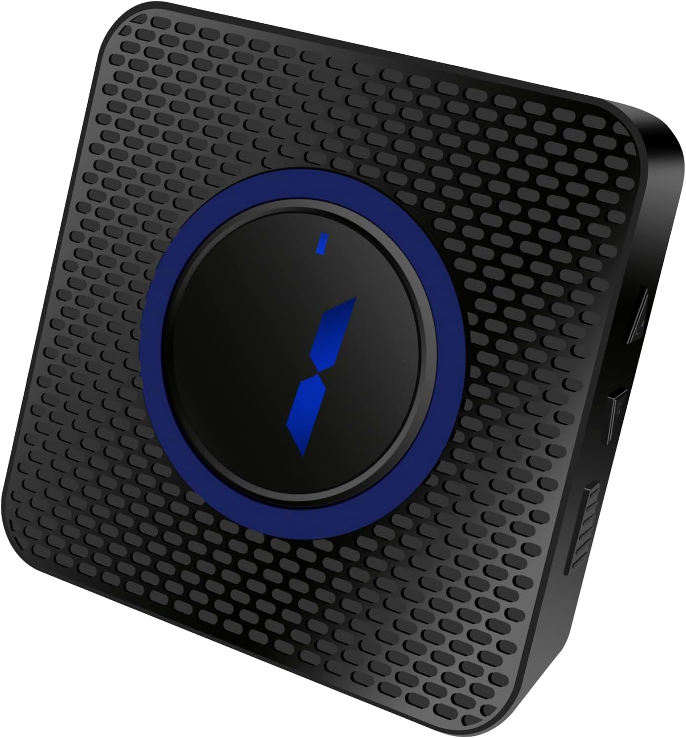 நெருக்கமான காட்சி view of the Plug-in Alarm Receiver, showing its textured surface and central indicator.