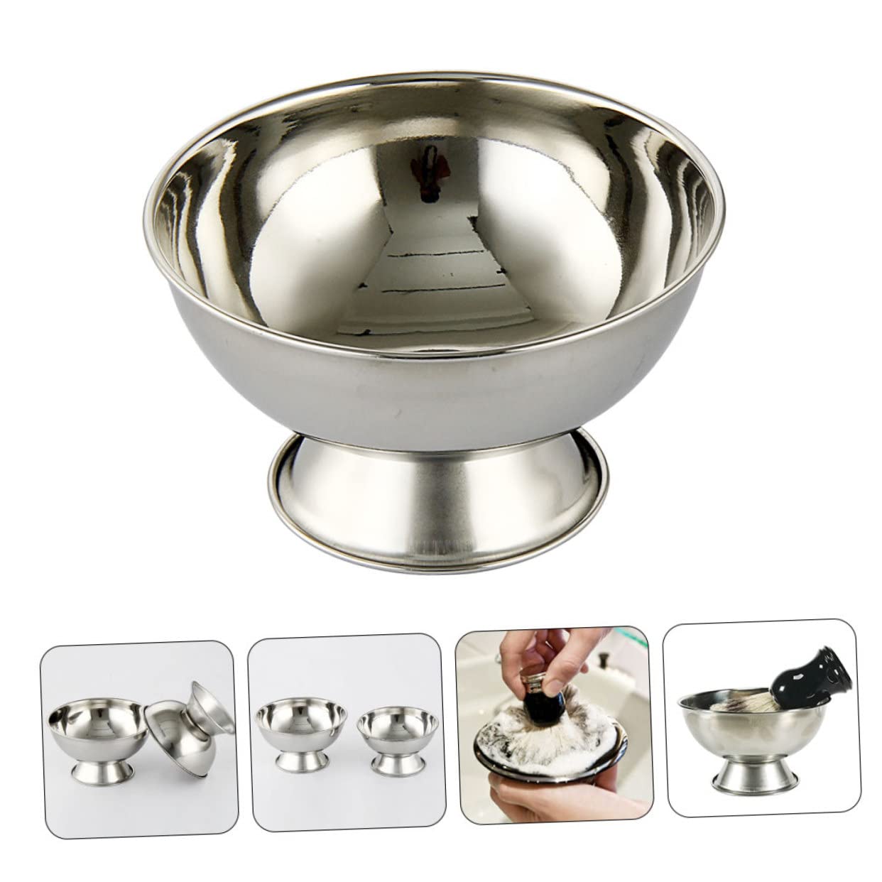 Ipetboom Large Shaving Bowl Shaving Mug for Men Shaving Soap Bowl Cup Mustache Shave Soap Container Portable Shaving Supplies