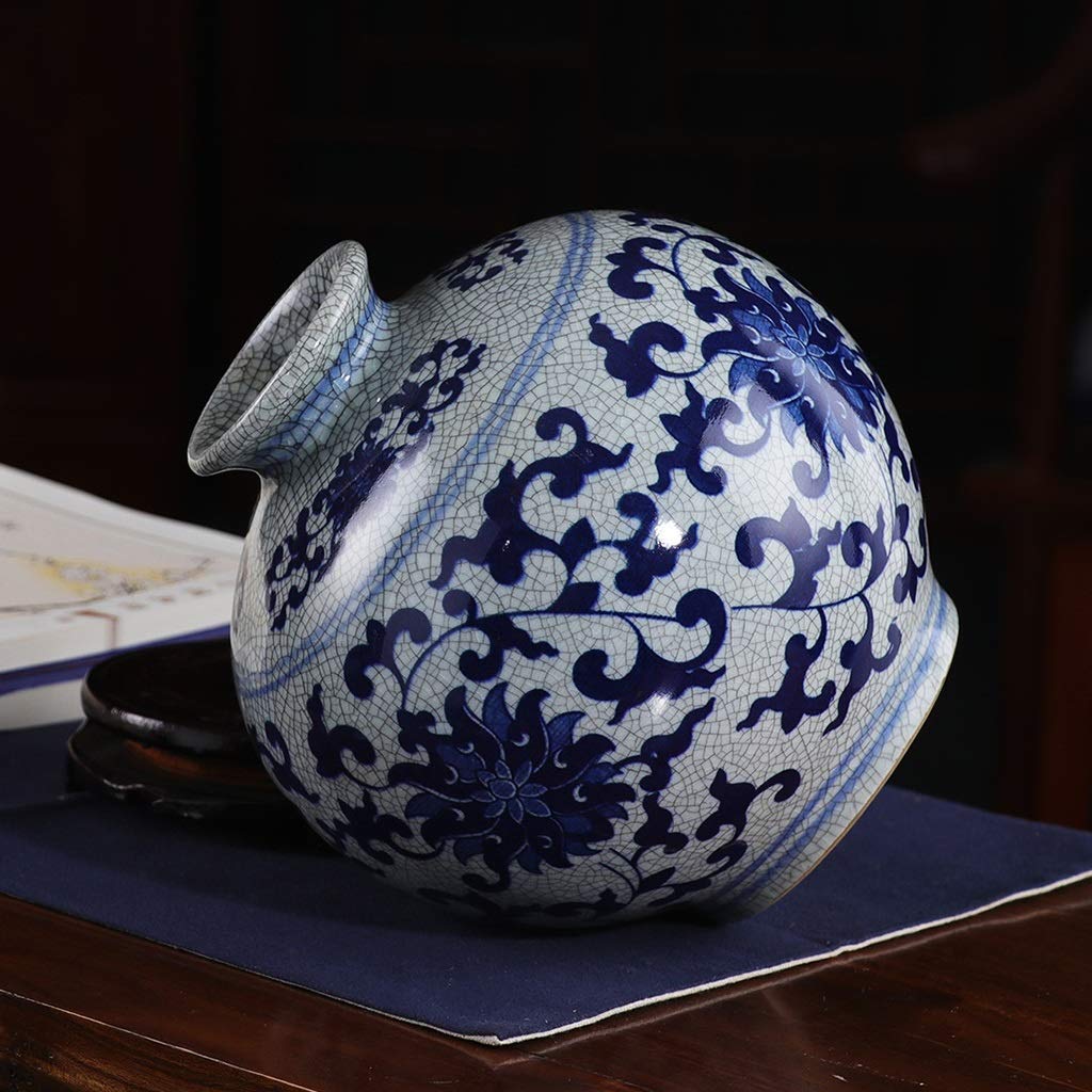 Amazon.co.jp: 陶磁器アンティーク青と白の磁器の花瓶の装飾リビング