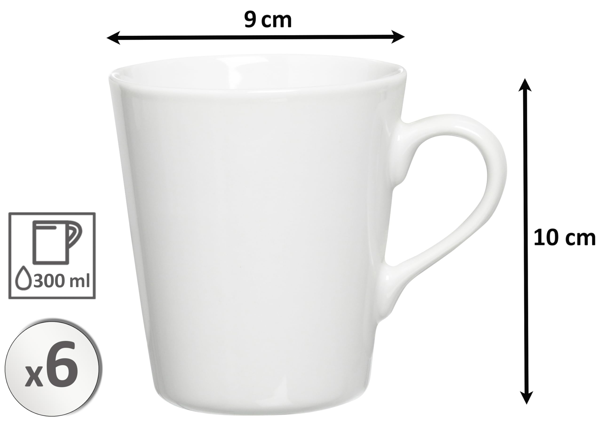 Ritzenhoff & Breker Kaffeebecher-Set Vio | 6-teilig | 300 ml | weiss