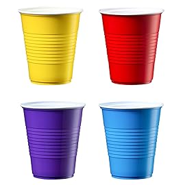 GUSTO [12 oz. - 40 Count Plastic Party Cups Disposable - Assorted Colors Drinking Cups for Party, Events, and Everyday Use (Formerly Comfy Package)