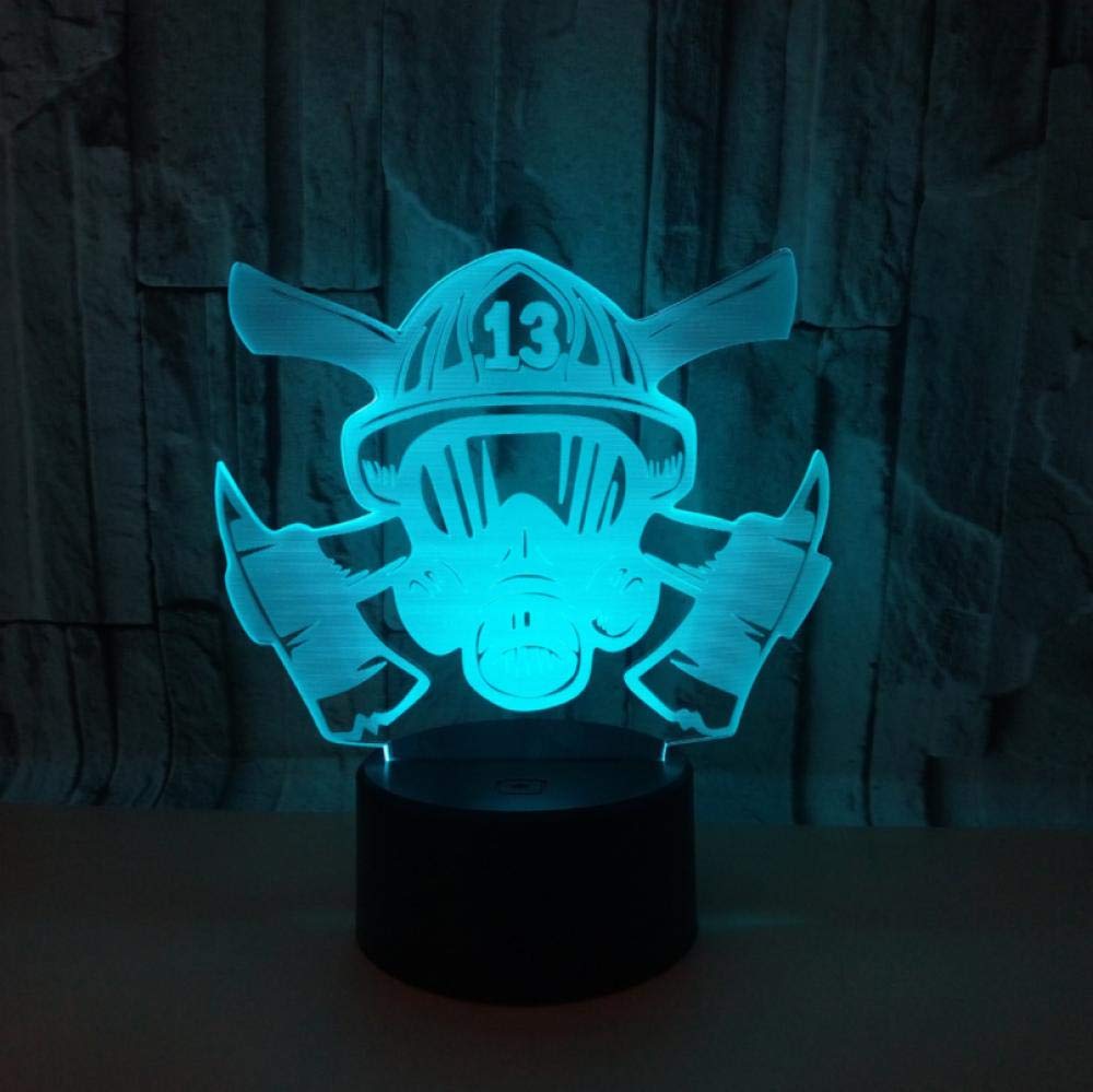 JGBDFHV 3D Illusion Lamp mask Mood Light 7 Colour Changing Acrylic LED Night Light USB Cables Bedroom Desk Decoration