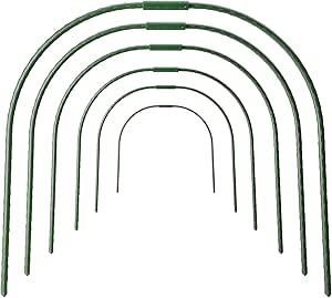Lot De 6 Cerceaux De Serre De 2,4 M De Long En Fibre De Verre Antirouille Pour Filet De Jardin, Parterre Surélevé, Couverture De Rangée, Support De Plantes à Faire Soi-même, 36