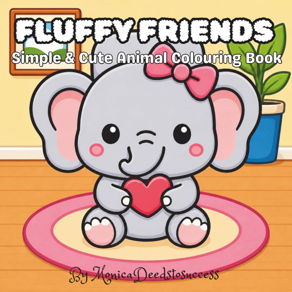 Fluffy Friends: Simple & Cute Animal Colouring Book