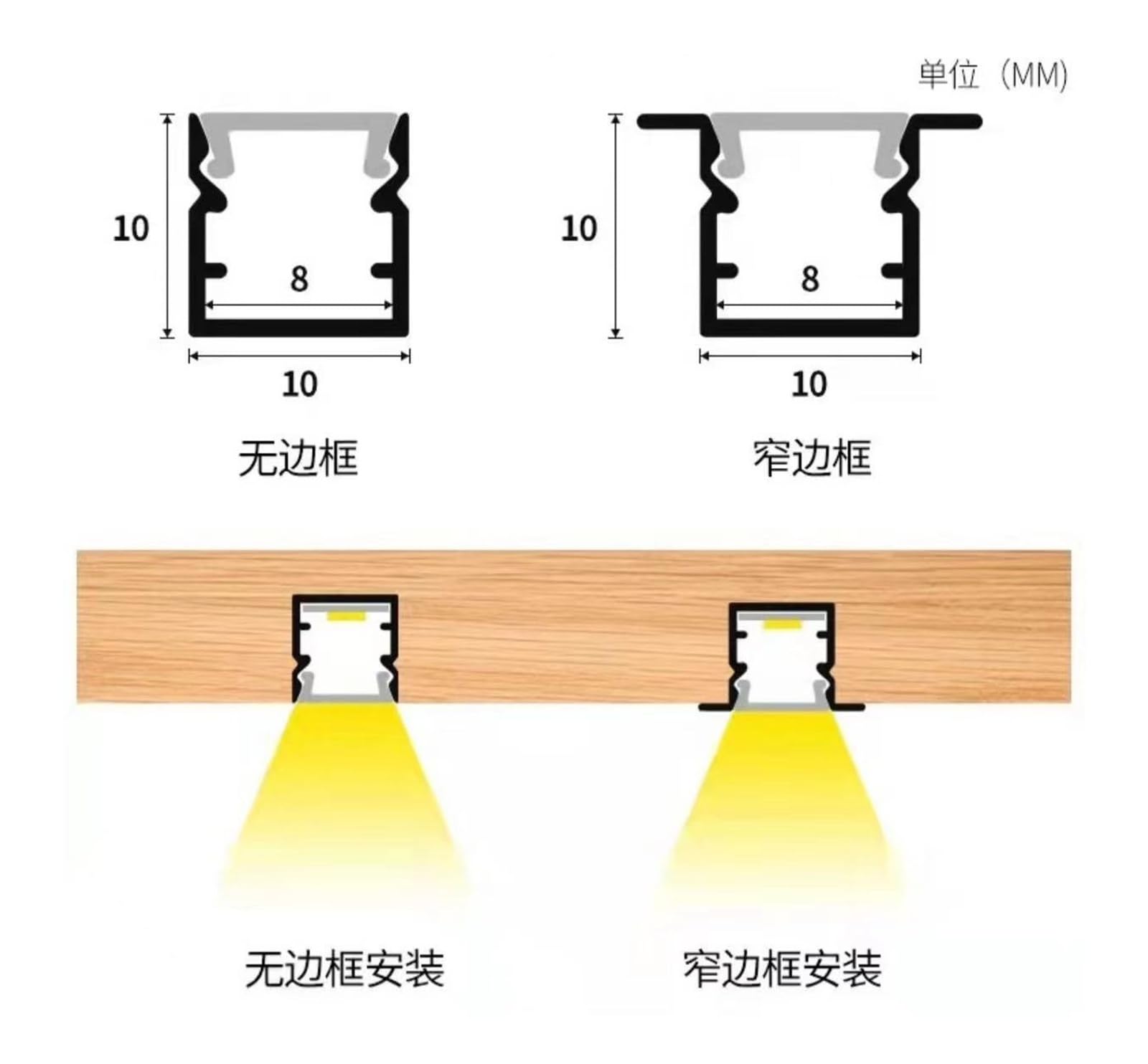 THREELEMON Embedded Cabinet Light Sensor Light Strip led Cabinet Bottom Light Wardrobe Light with Wine Cabinet Bookcase Invisible Embedded Shelf Light Without Frame(Silver,1010-40CM)