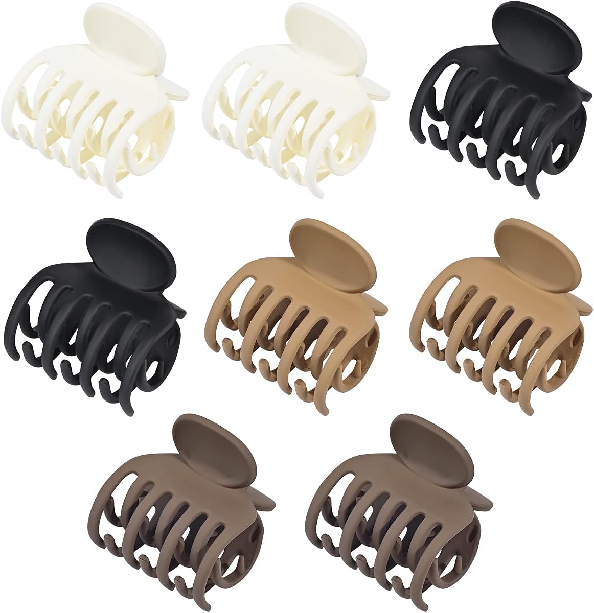 Hair Clips Small Claw Clips 8 Pack Double Row Teeth Clips for Thin Hair 1.6" Matte Hair Accessories for Women and Girls