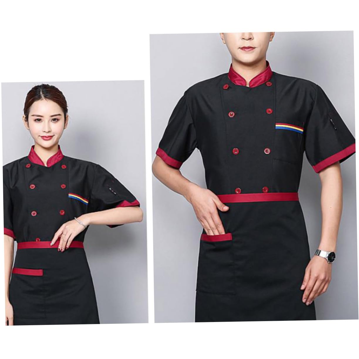 Holibanna Men's Catering Jacket Casual Loose Proof Easy Wash for Restaurant Hotel Size L