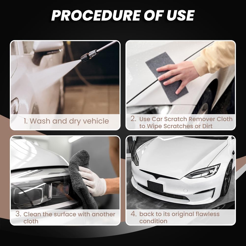 LWMTT 8 Pièces Nano Sparkle Cloth Pour Enlever Les Rayures De Voiture Nano Cloth De Voiture Pour Réparer Les Rayures De Peinture Et Les Taches D'eau