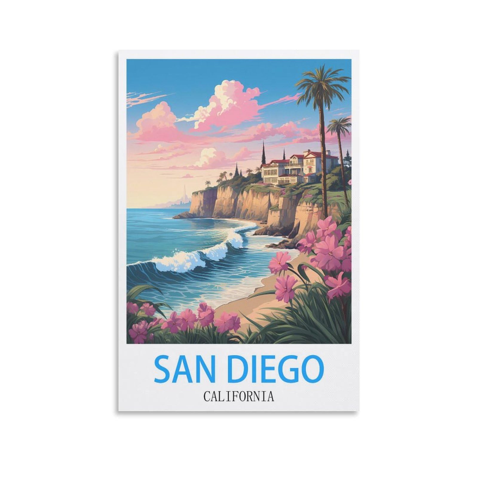 Metal Tin Sign San Diego Californias Garden & Kitchen Poster, Inspirational Sign Home Wall Art Decor for Home Kitchen Bar Club Decoration 30x40cm