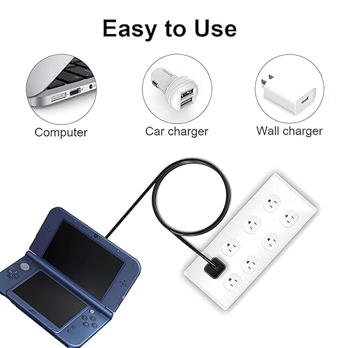 Miniatura 5 de Alitutumao Cable de carga USB 3DS compatible con 3DS XL, nuevo 3DS, 3DS XL, 3DS, 3DS, 2DS XL, nuevo 2DS, 2DS XL, 2DS, DSi, DSi XL