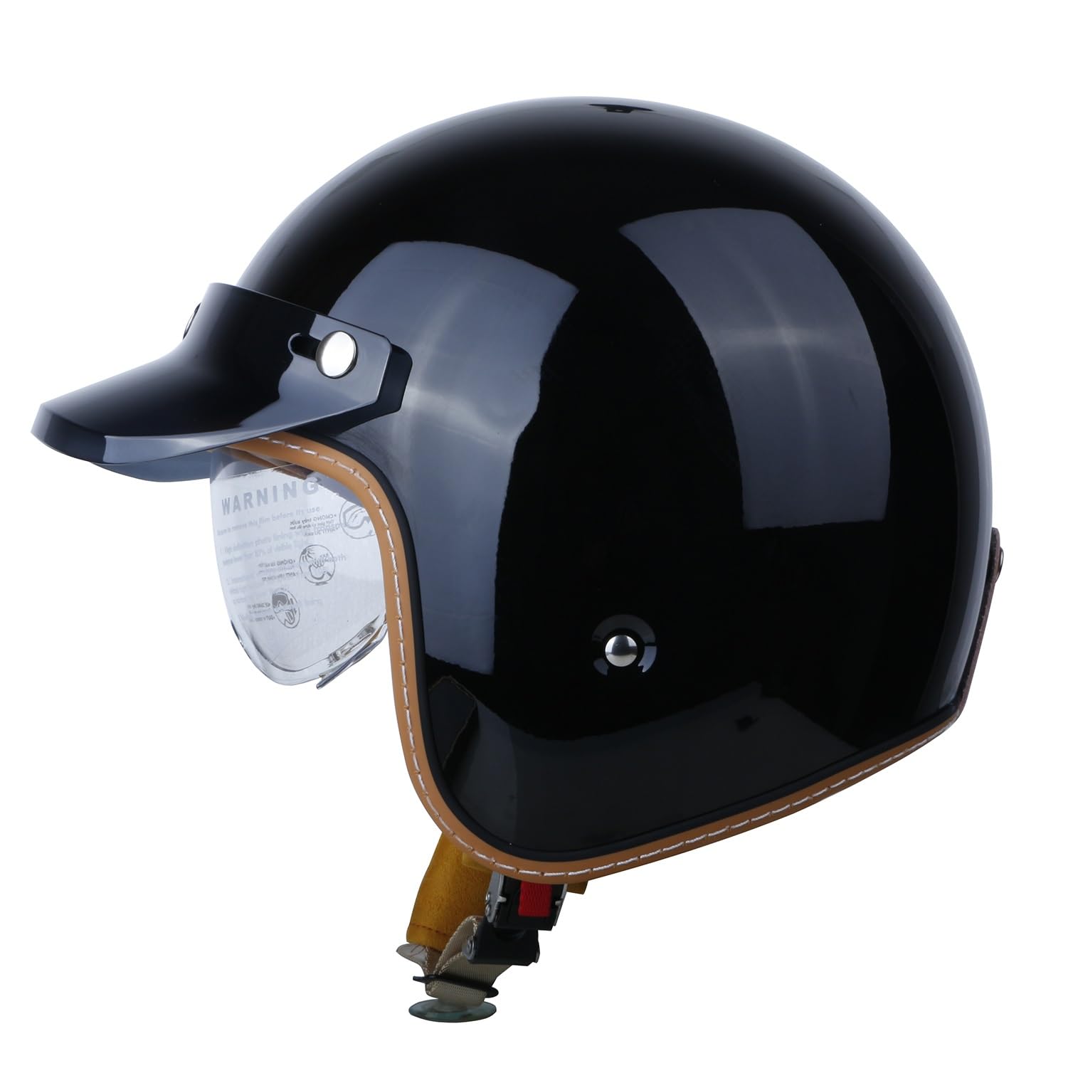 Kask otwarty Półkask motocyklowy z osłoną przeciwsłoneczną, kask Retro Jet z certyfikatem ECEDOT dla mężczyzn i kobiet, kompatybilny z kaskiem motocyklowym do skuterów
