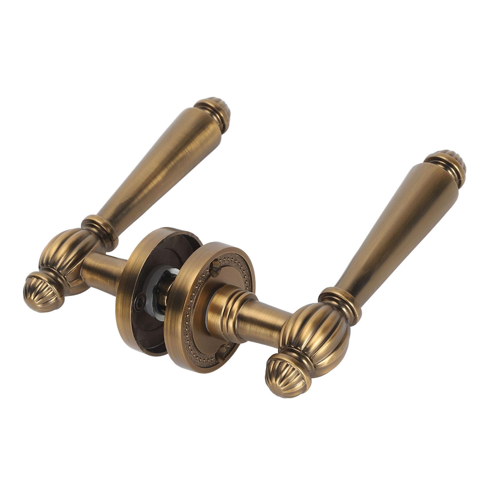 Domary Maniglia per Porta in Bronzo con Nucleo in Rame Silenzioso per Camera da Letto e Soggiorno, Design Antico, 2 unità