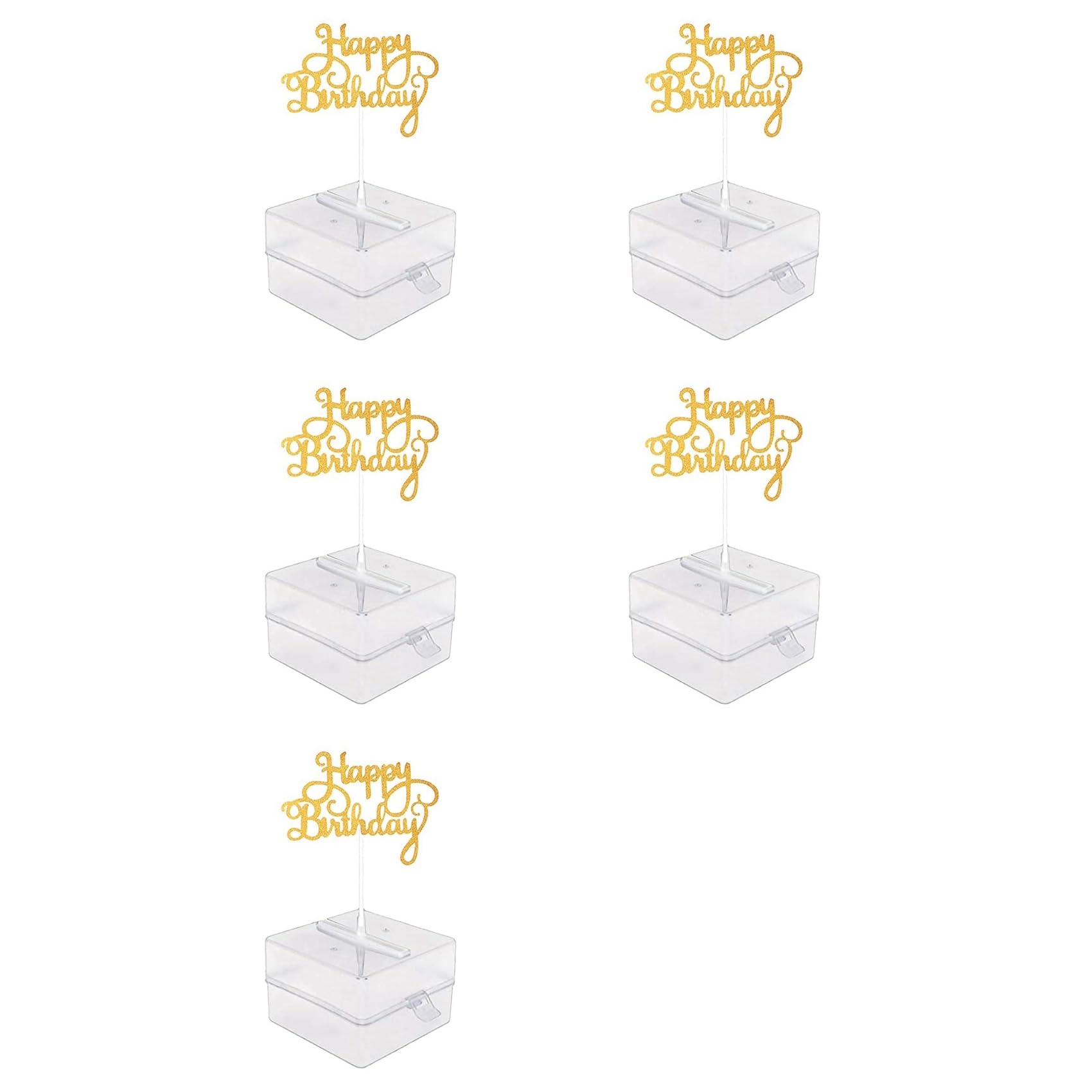 Hndhbfgrt 5X Cake Money Box Set, Money Pulling Cake Making Mold,Cake ATM Money Box with Gold Glitter Happy Birthday Cake Topper