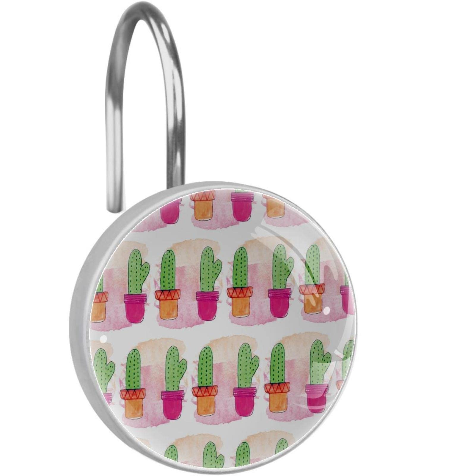 Crochets pour rideau de douche peinture cactus pour ajouter une touche de fraîcheur et de joie