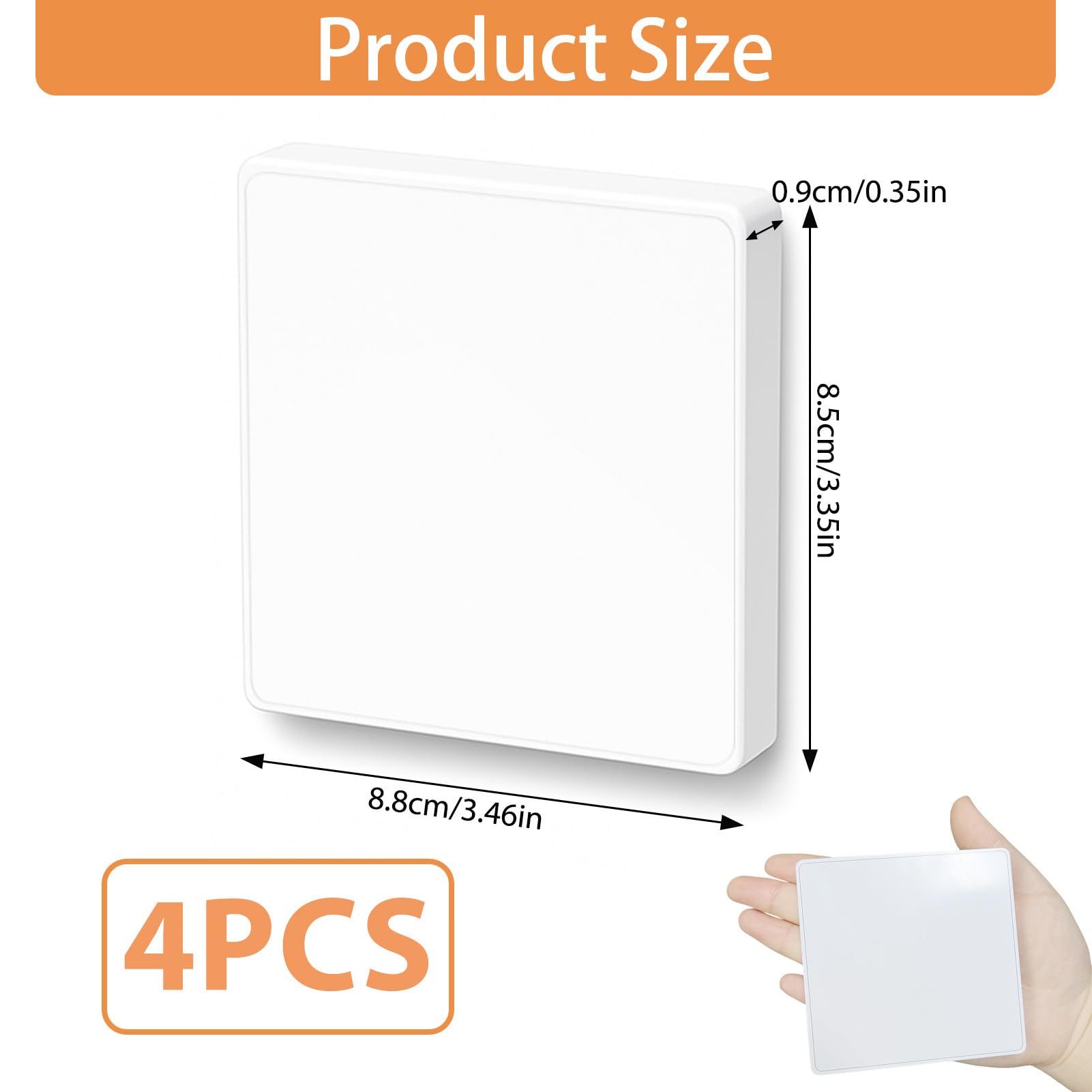 2 stuks blinddeksel stopcontact, 8,6 x 8,6 cm blindafdekking inbouw, lichtschakelaar blindafdekking inbouwdoos, afdekkingen voor plastic stopcontacten voor ongebruikte stopcontacten of schakelaars