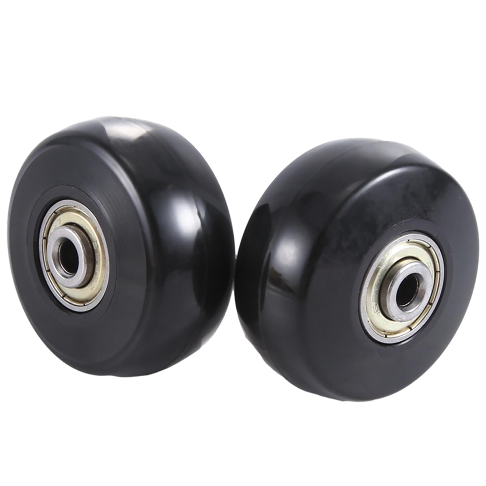 50 x 24 mm - Lot de 2 roues pour bagages, valises, accessoires, roulettes pivotantes en polyuréthane, roulements en acier au