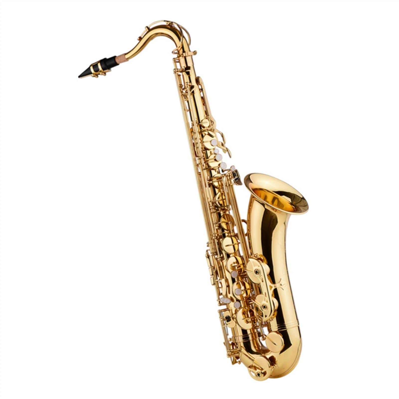 Saxofones Saxofón Tenor BB Cuerpo De Latón Saxofón De Superficie Lacada En Oro con Accesorios
