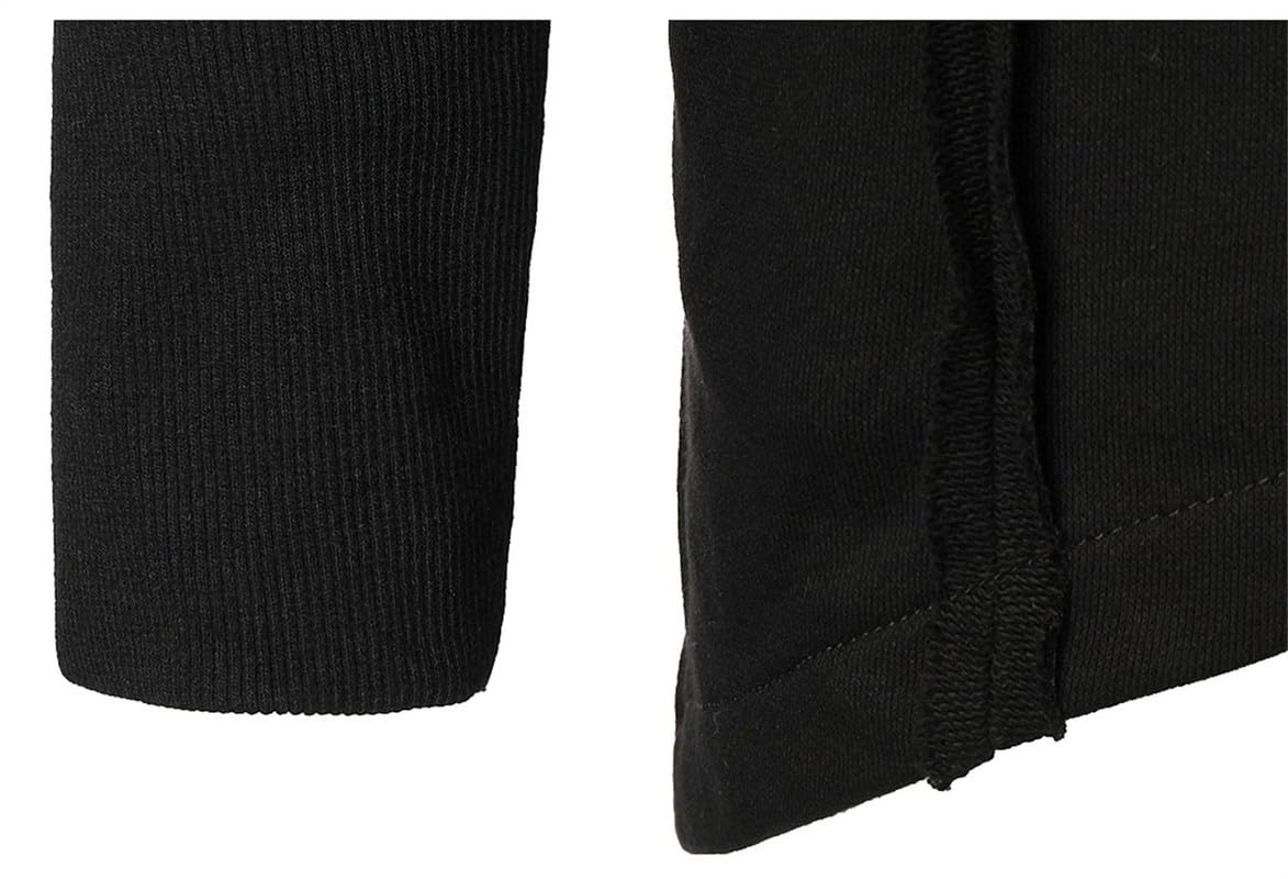 MANYMANY Felpe con Cappuccio Hipster da Uomo Cerniera obliqua Pullover con Cappuccio in Cotone Nero Camicia Streetwear Hip Hop